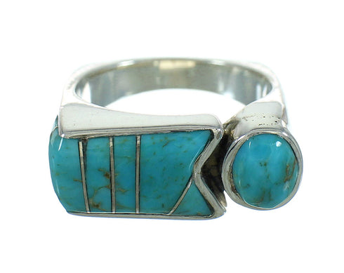 Genuine Sterling Silver And Turquoise Southwestern Ring Size 5-1/4 YX69413